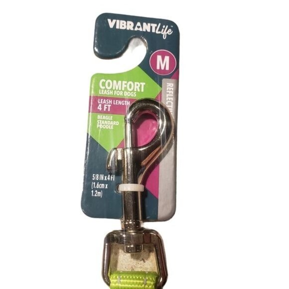 Vibrant Life Comfort Dog Leash,‎ Neon Green, Medium - Picture 4 of 9